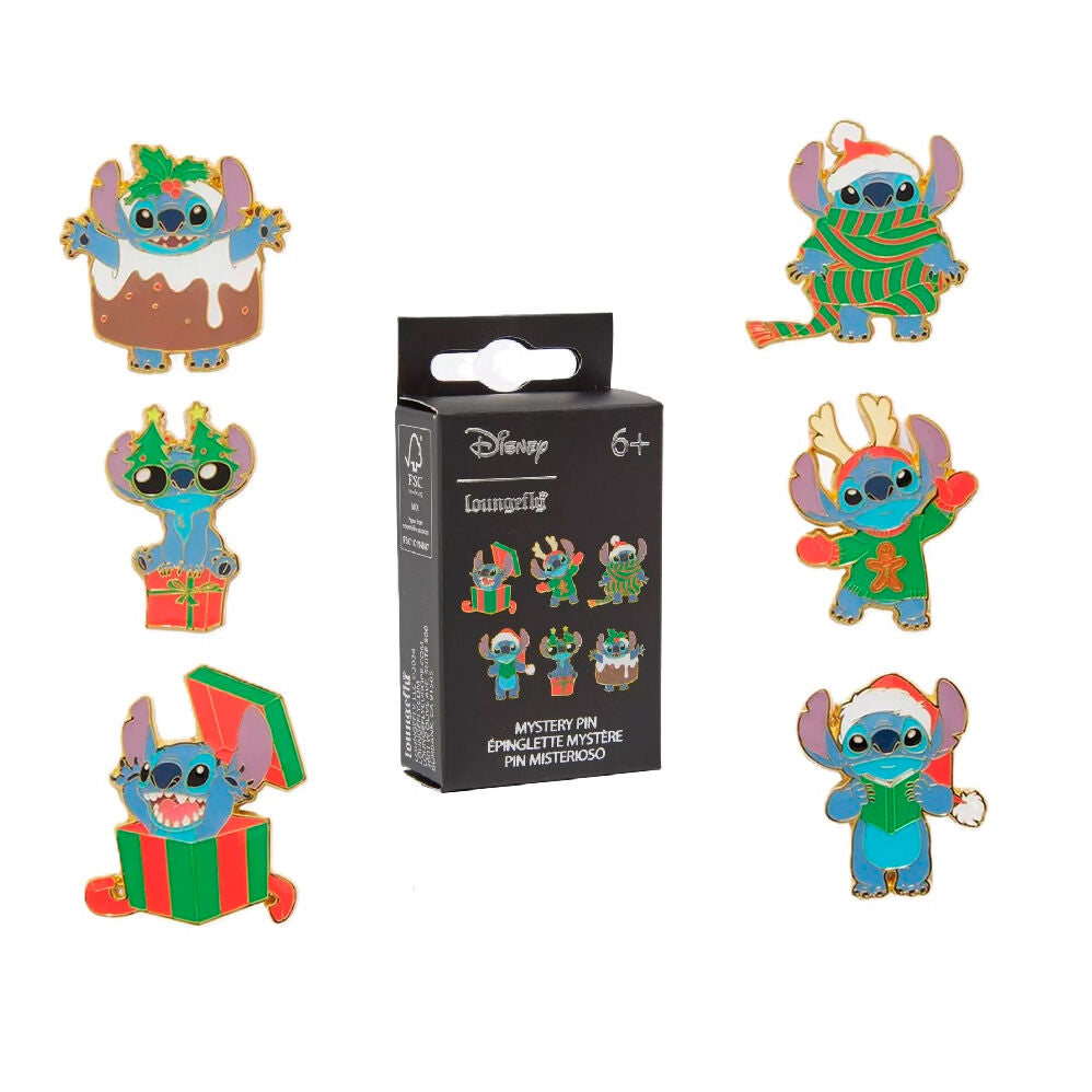Loungefly Disney Stitch Holiday Mystery Blind Box Enamel Pin assorted