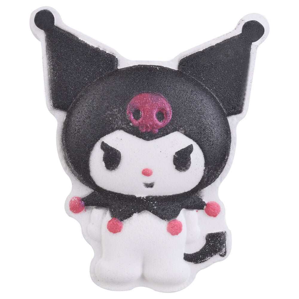 Personaggio kawaii in stile Kuromi bianco e nero con dettagli rosa, su sfondo bianco, Nerdscape