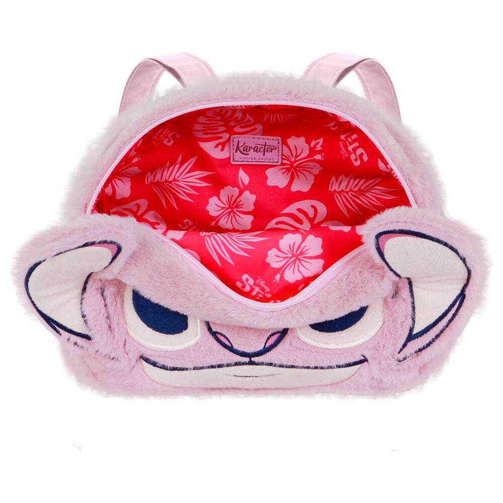 Sac à dos en peluche Disney Stitch, ange et cœur