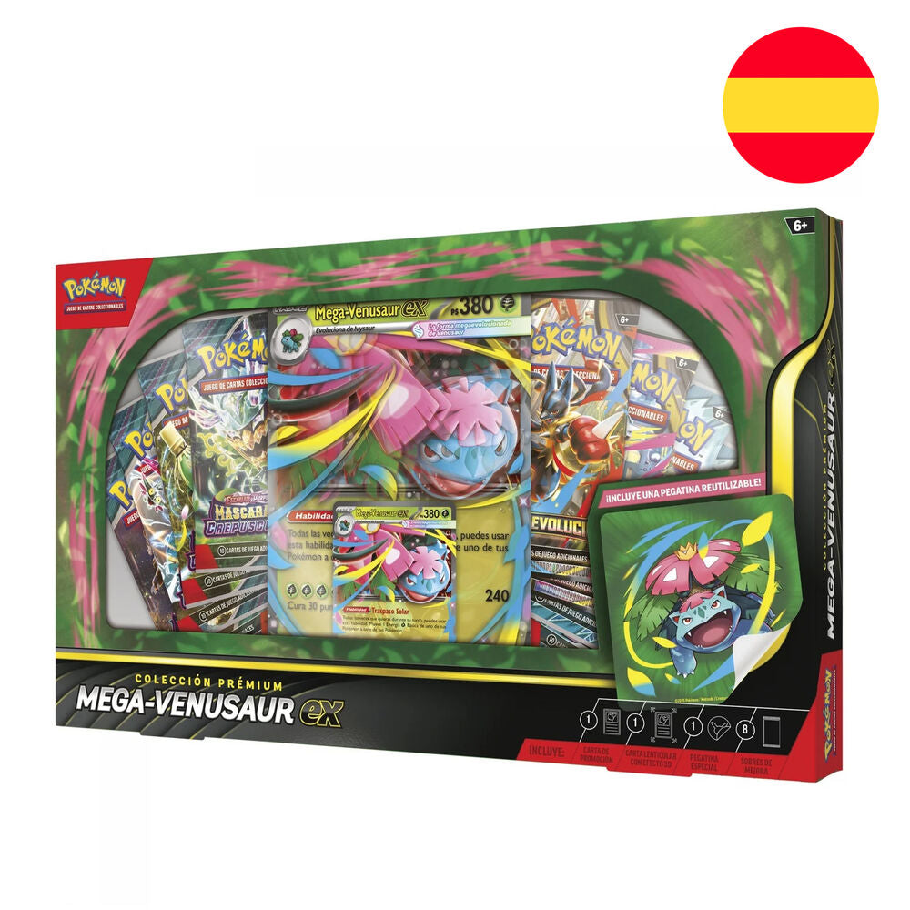 Coffret de jeu de cartes à collectionner Pokémon Premium Mega-Fenusaur espagnol