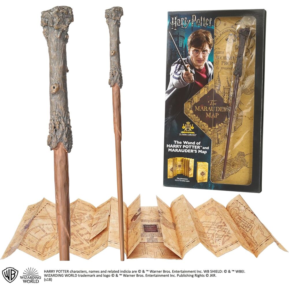 Baguette magique Harry Potter + Carte du Maraudeur