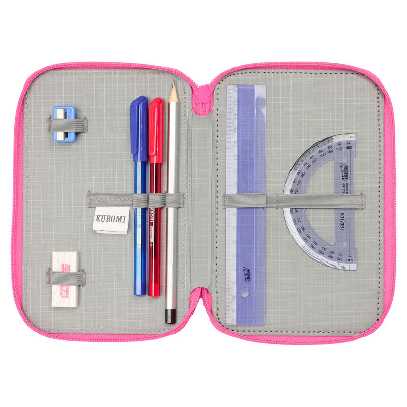 Trousse triple Hello Kitty Kuromi 37 pièces