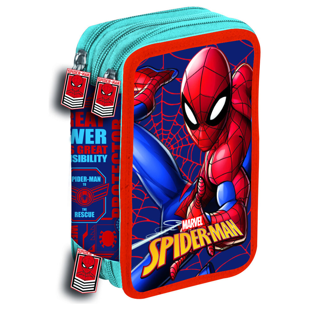 Marvel Spiderman Web triple pencil case