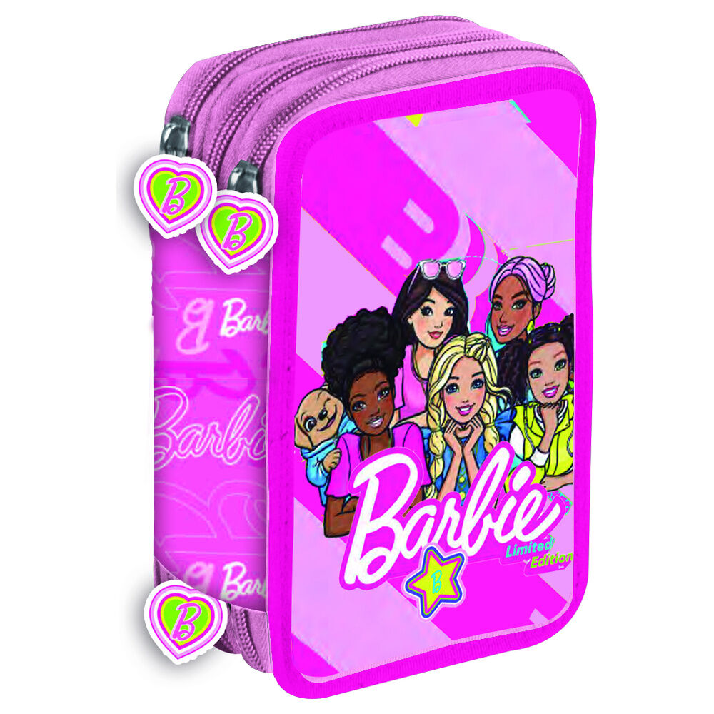 Barbie triple pencil case