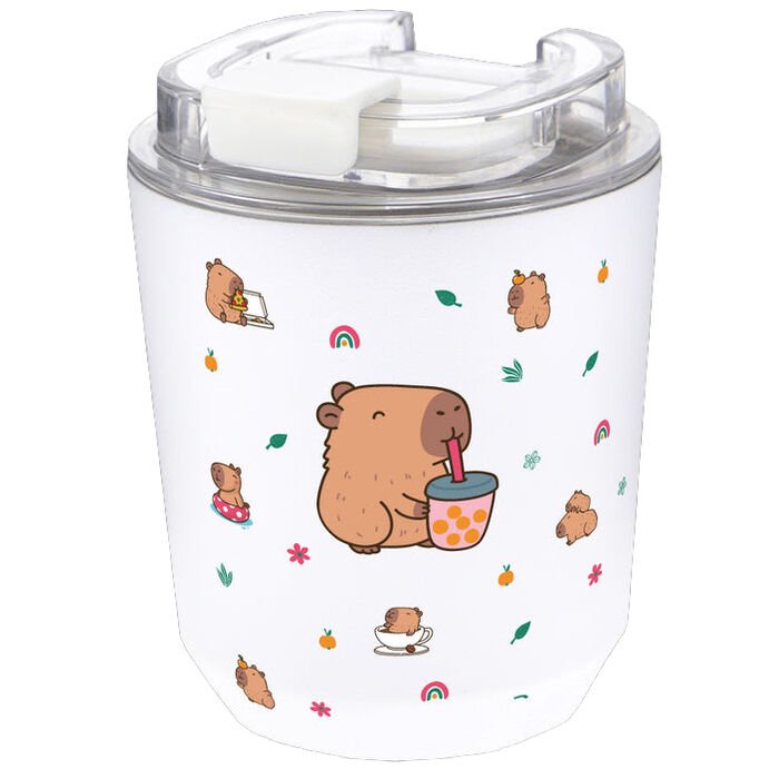 Capibara Bubble Tea Thermos flask coffee 280ml - Nerdscape