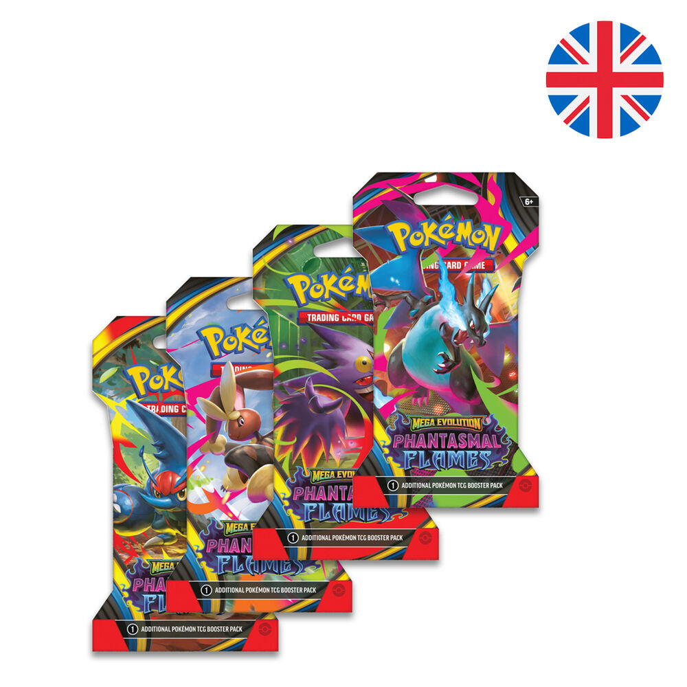 Jeu de cartes à collectionner Pokémon Flammes Fantasmagoriques (version anglaise) - Boosters assortis sous pochettes