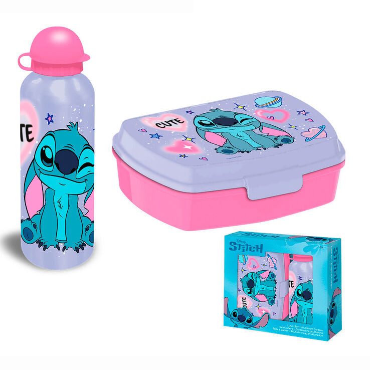 Disney Stitch aluminium bottle + lunch box