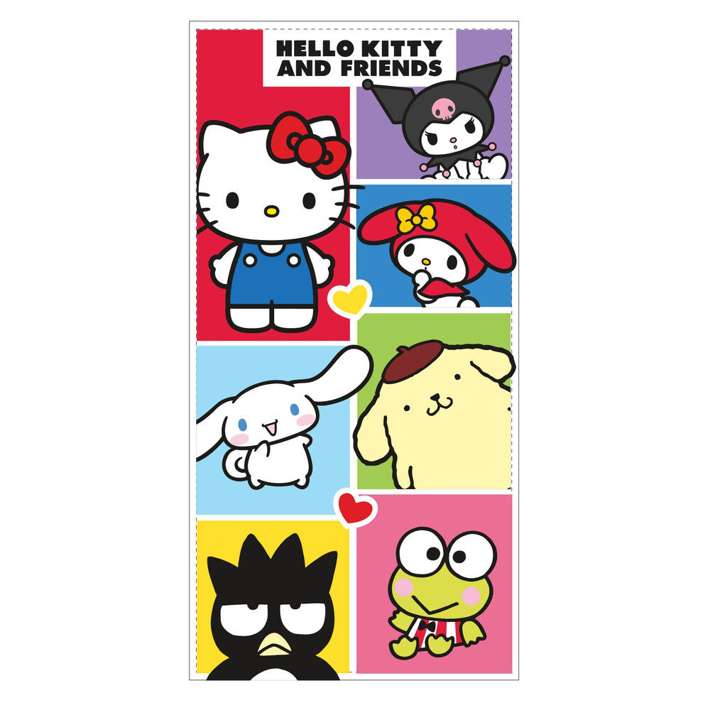 Serviette de plage en microfibre Hello Kitty et ses amis