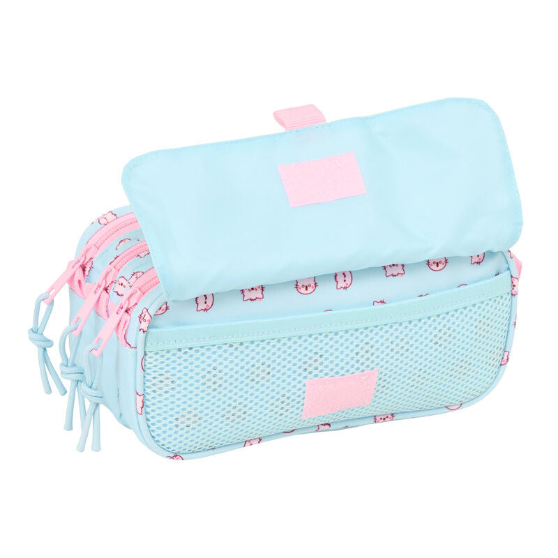 Trousse triple Pembe le Chat Rose