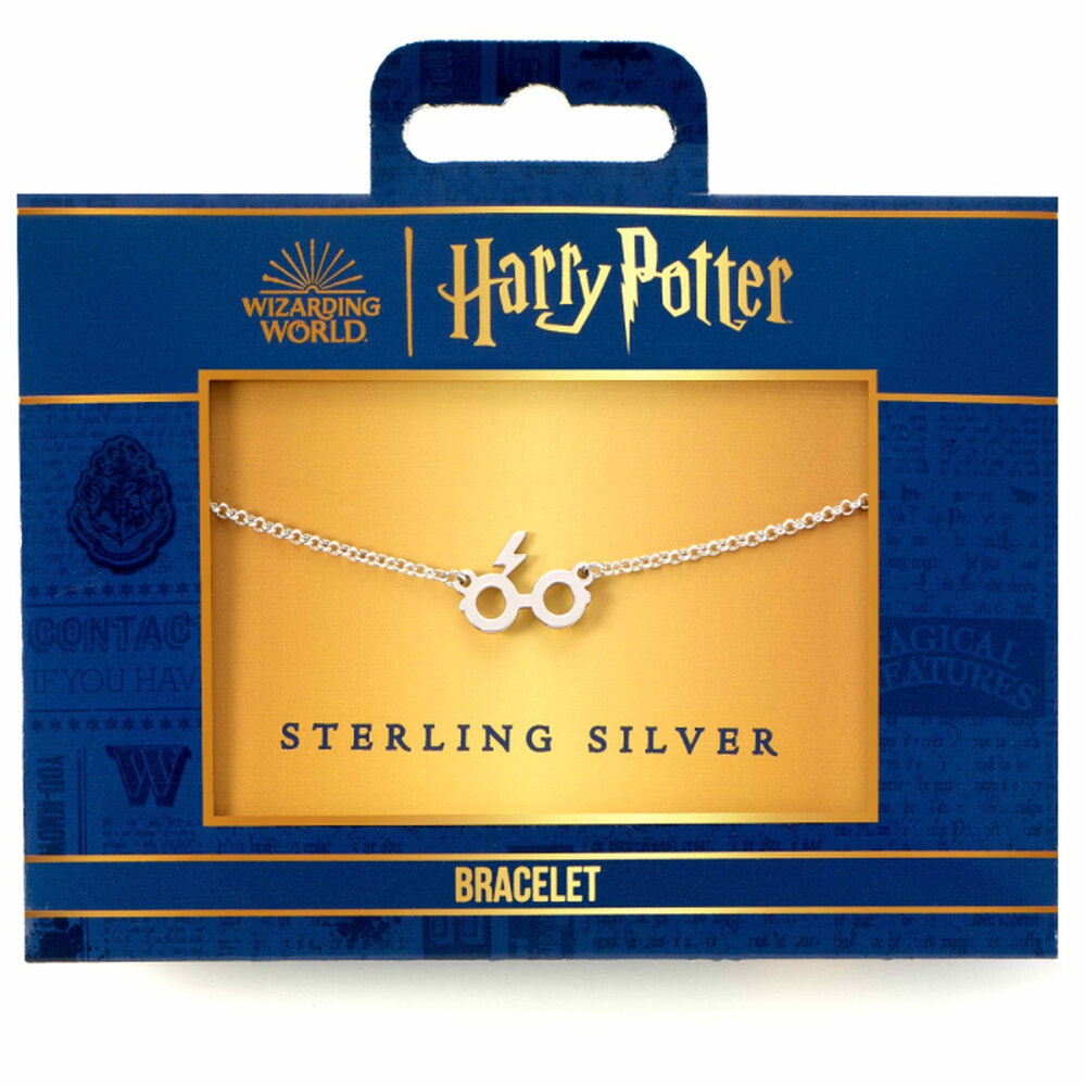 Harry Potter Glasses & Lightning sterling silver bracelet
