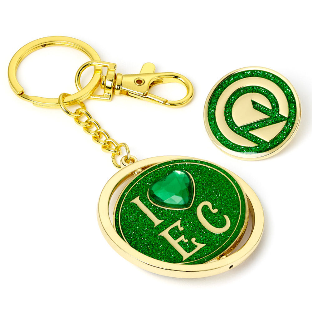 Wicked I love Emerald City Oz Logo keyring & pin badge gift set