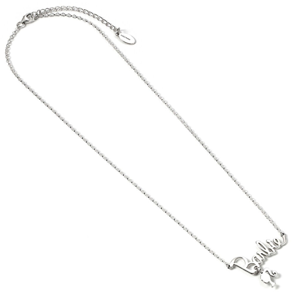 Barbie Name Logo Silhouette sterling silver necklace