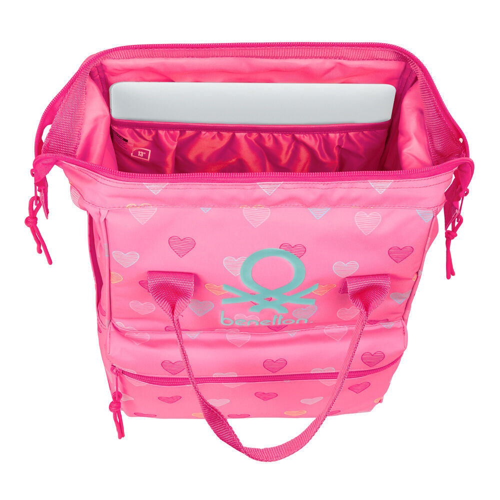 Benetton Heart laptop backpack 40cm