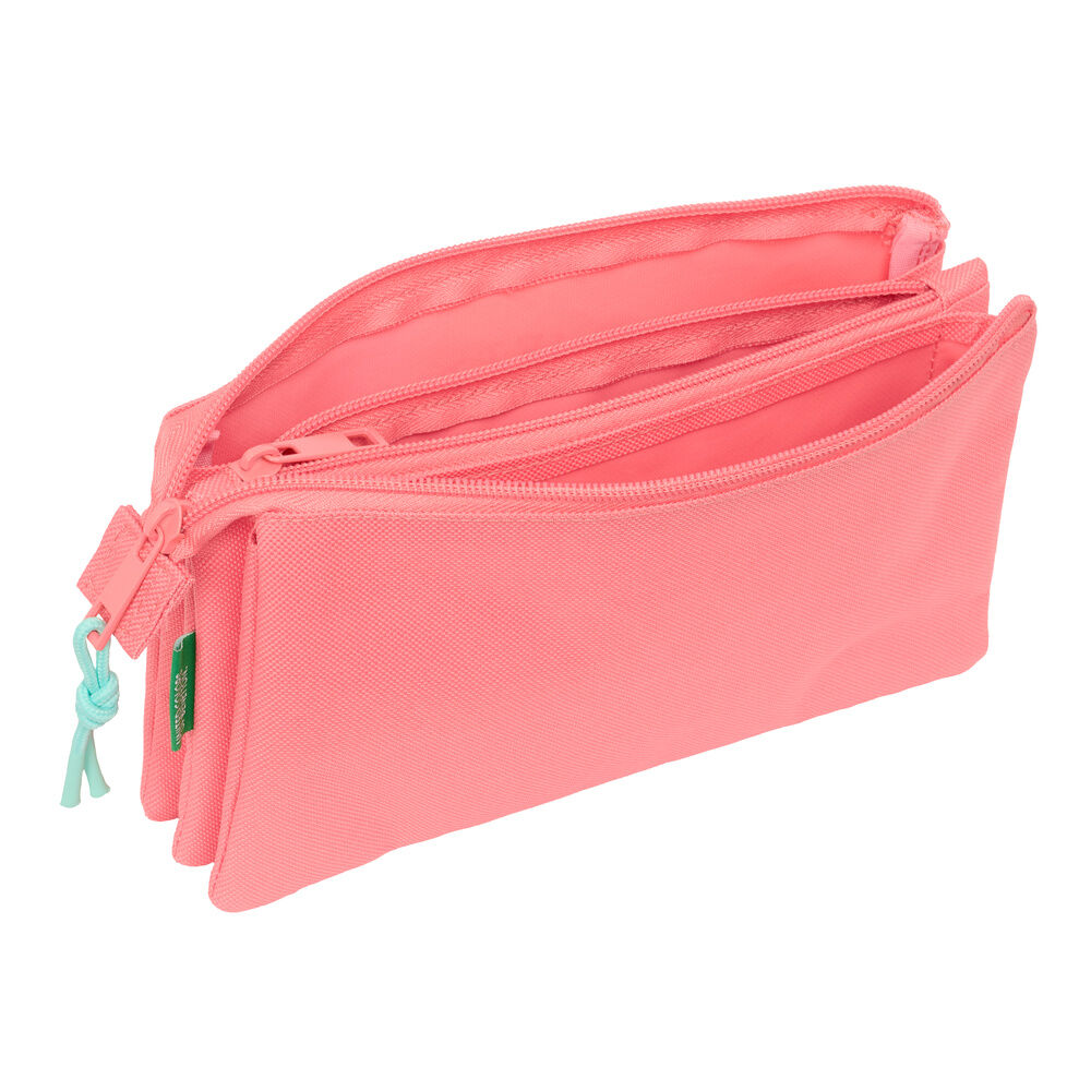 Benetton Coral triple pencil case
