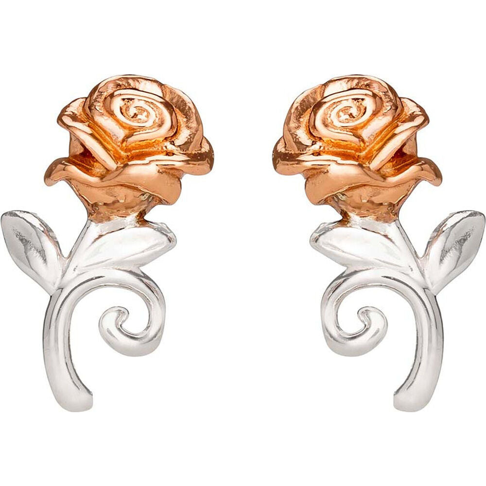 Disney Beauty and the Beast Rose sterling silver earrings