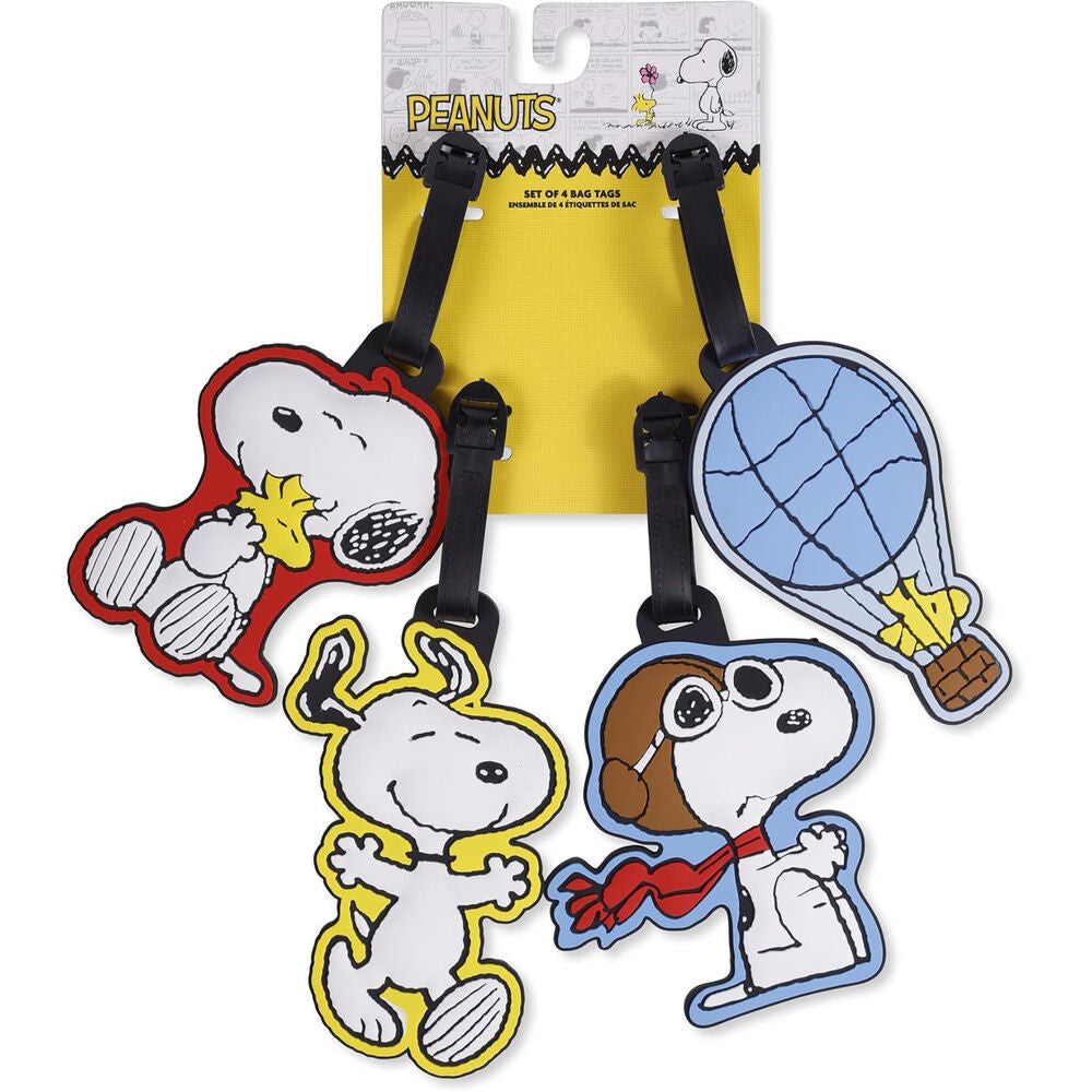 Peanuts Snoopy set of 4 luggage labels