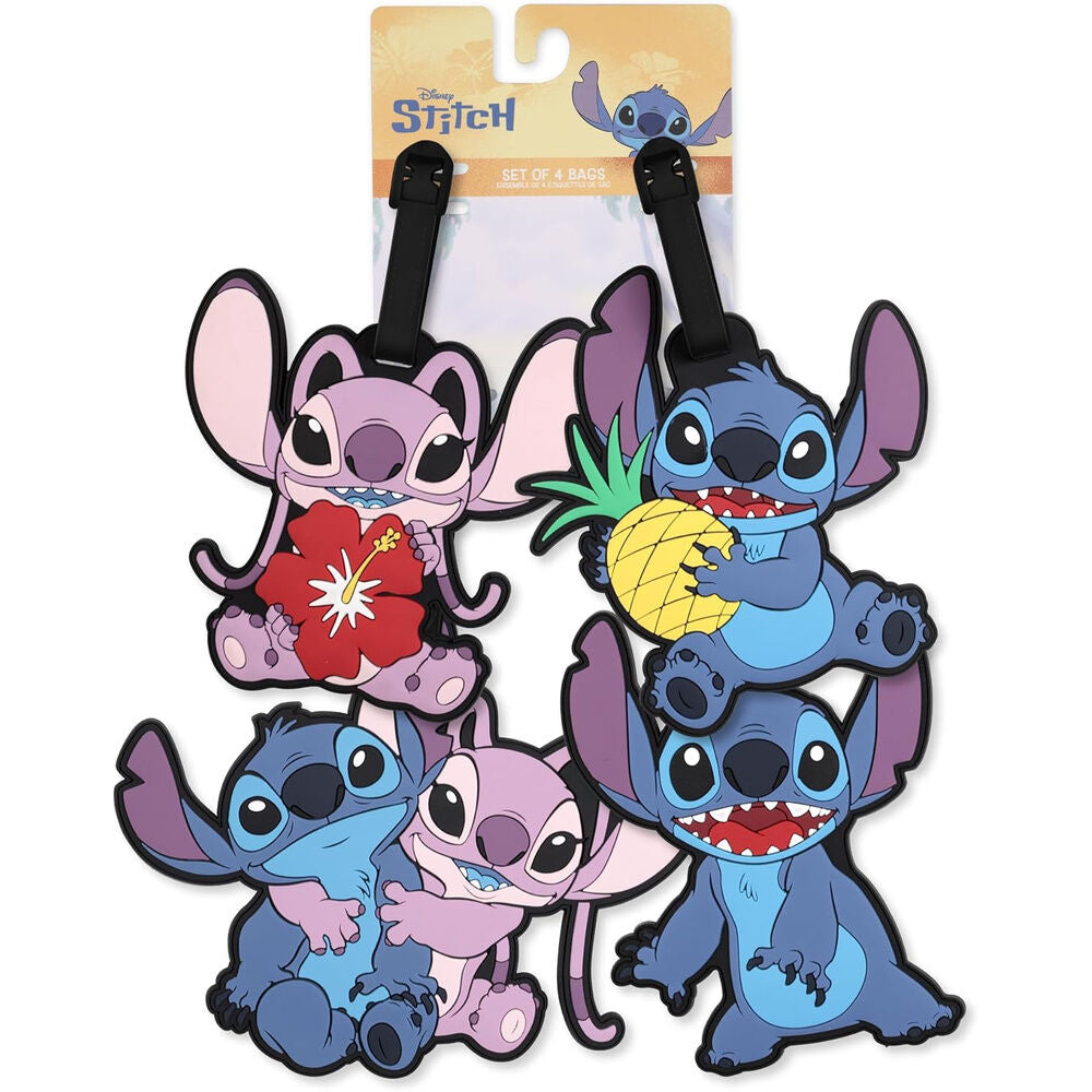 Disney Stitch & Angel set of 4 luggage labels