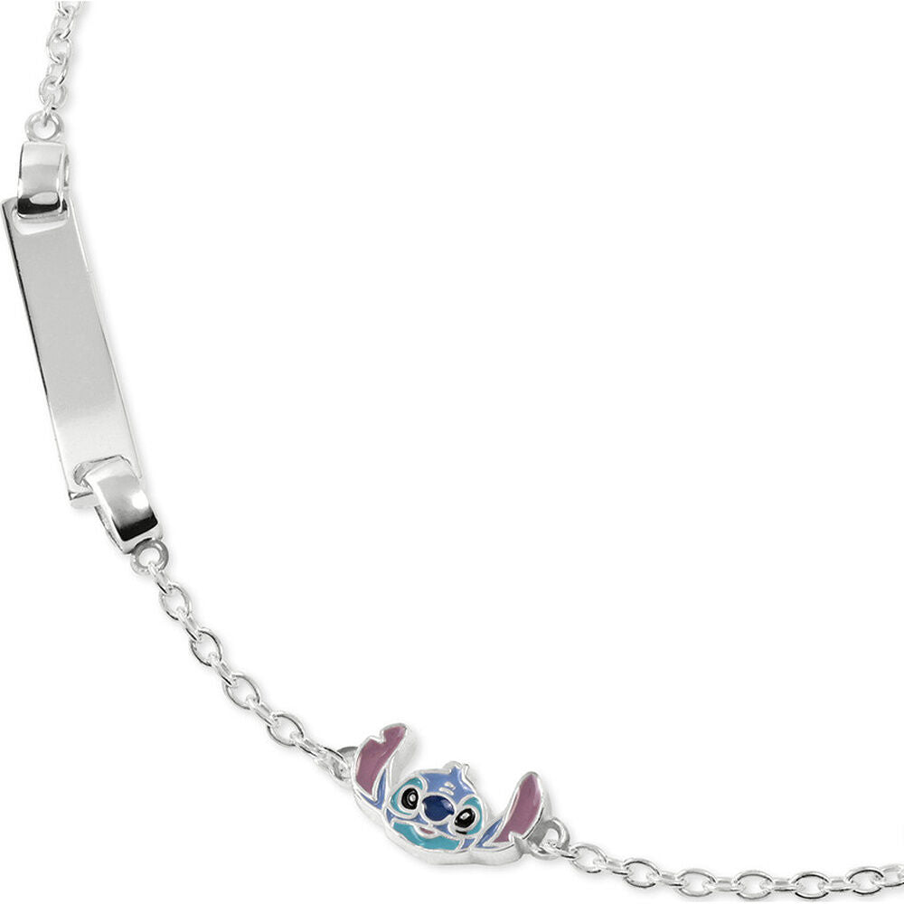 Disney Stitch plaque sterling silver bracelet