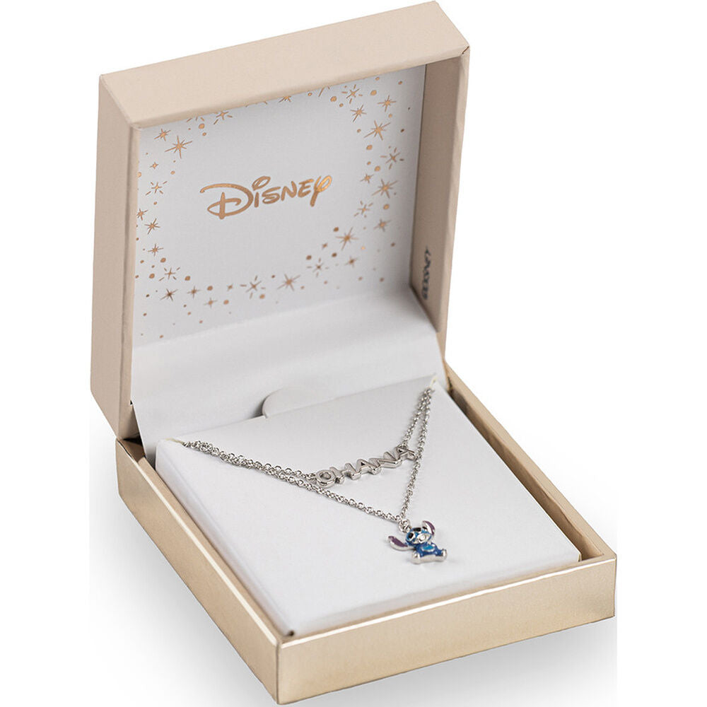 Disney Stitch Ohana sterling silver necklace