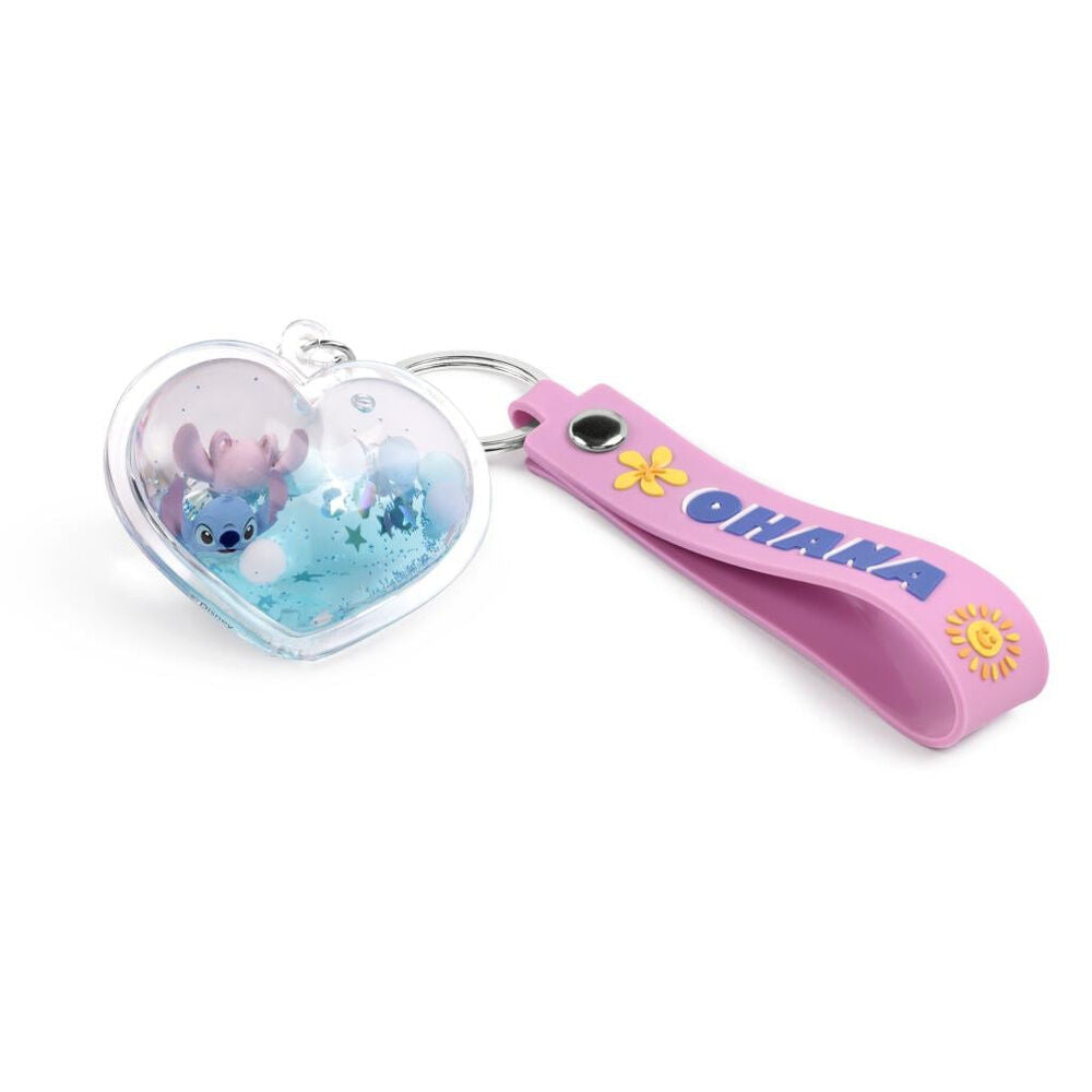 Disney Stitch & Angel Ohana Heart keychain