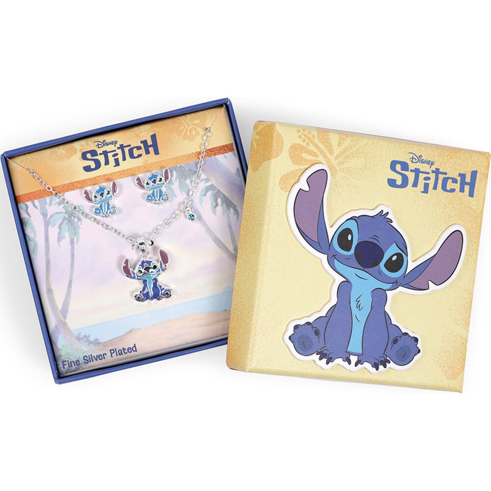 Disney Stitch necklace and earrings set
