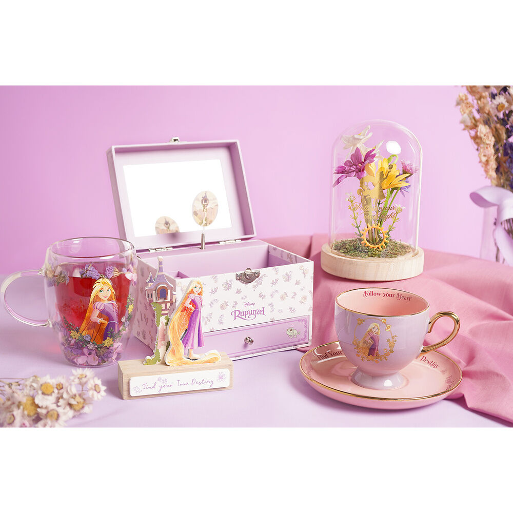 Disney Rapunzel floral decorative glass mug