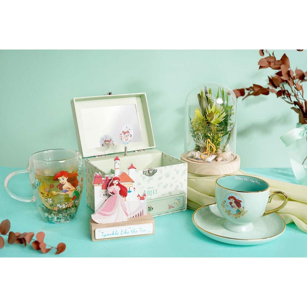 Disney Princess Ariel floral decorative glass mug