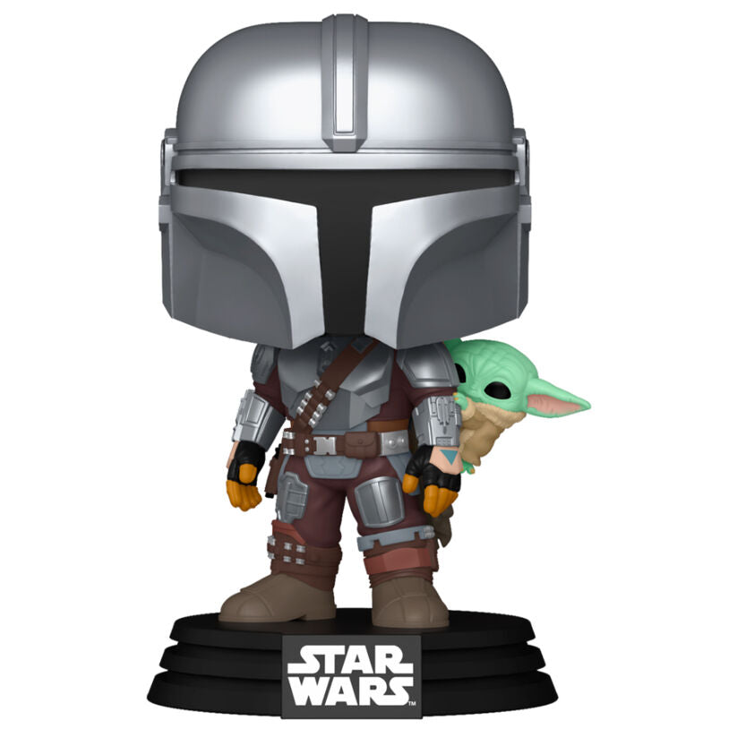 Funko Pop! The Mandalorian Mandalorian & Grogu - Figura da Collezione Vinyl Nerdscape