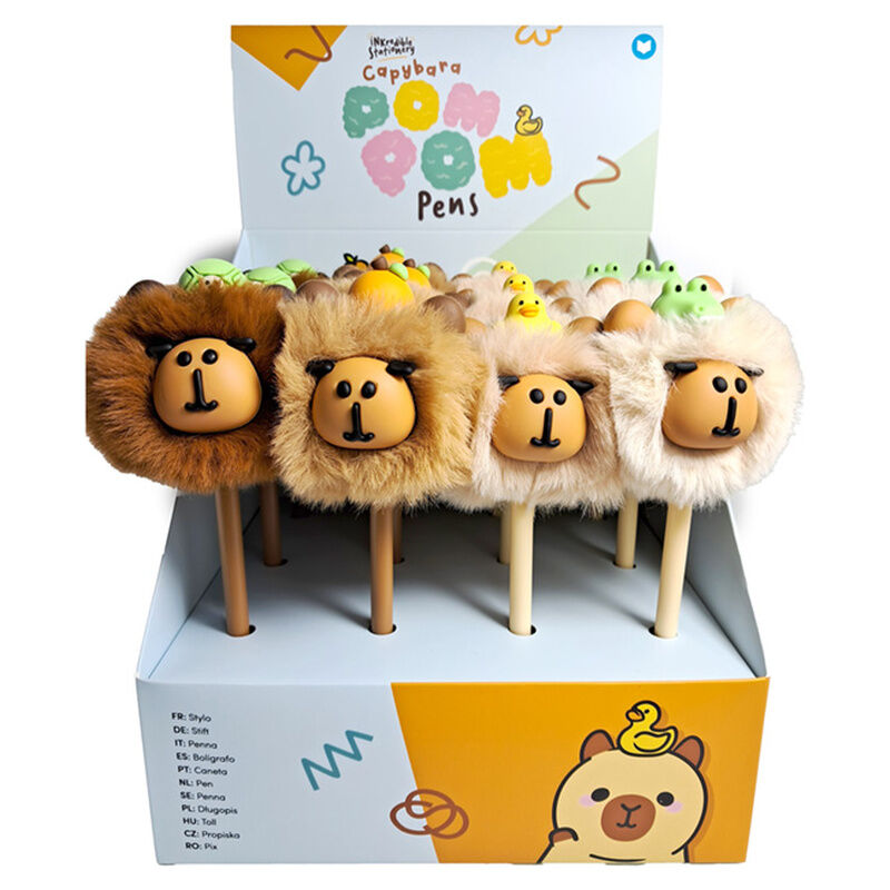 Capibara Pompom Fluffy Fine Point Pens - Nerdscape