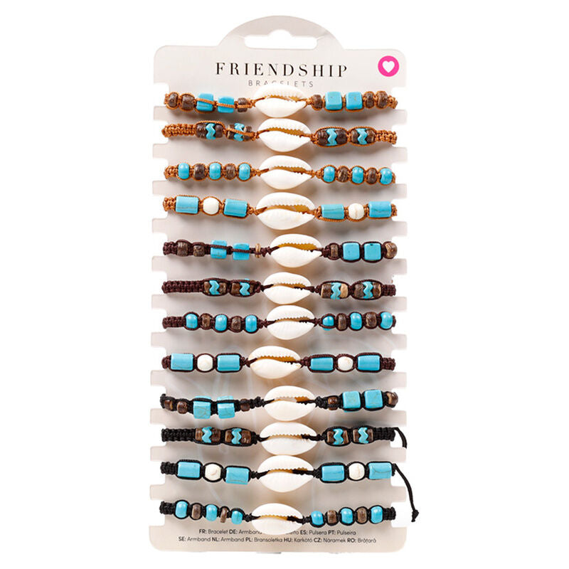 Boho browns and shells assorted bracelet