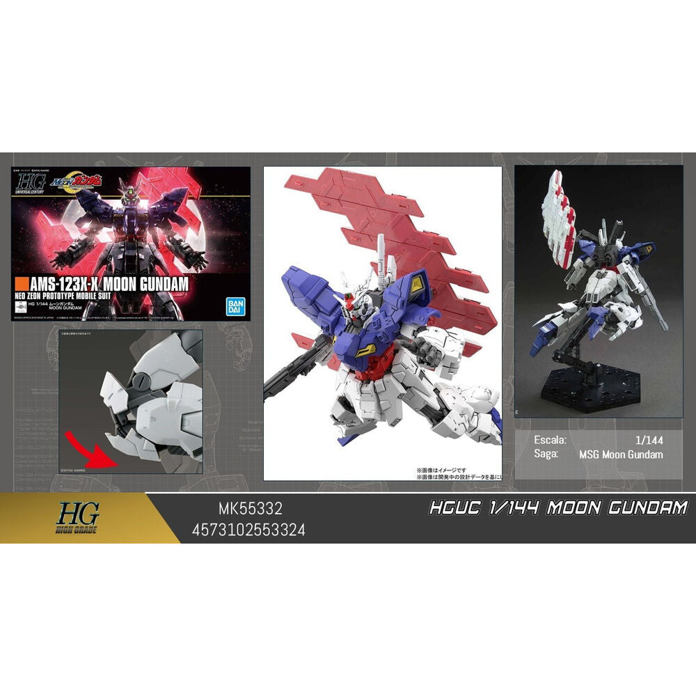 Mobile Suit Gundam HGUC 1/144 AMS-123X-X Moon Gundam model kit