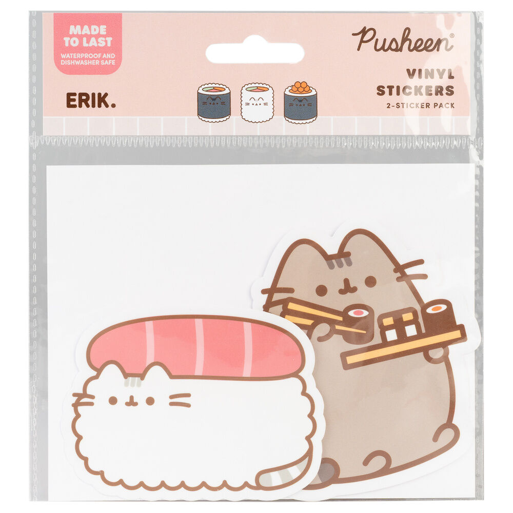Pusheen Sushi Roll set of 2 vinyl stickers