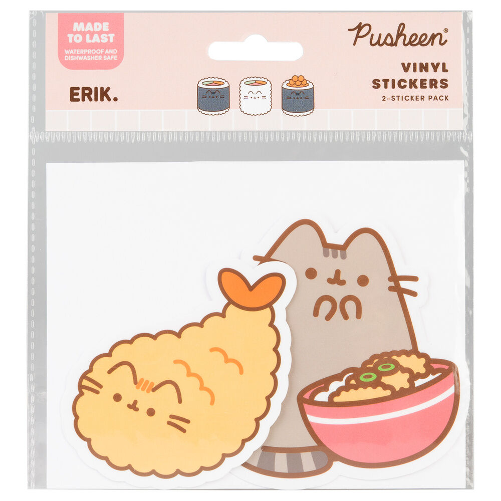 Pusheen Sushi Roll set of 2 vinyl stickers