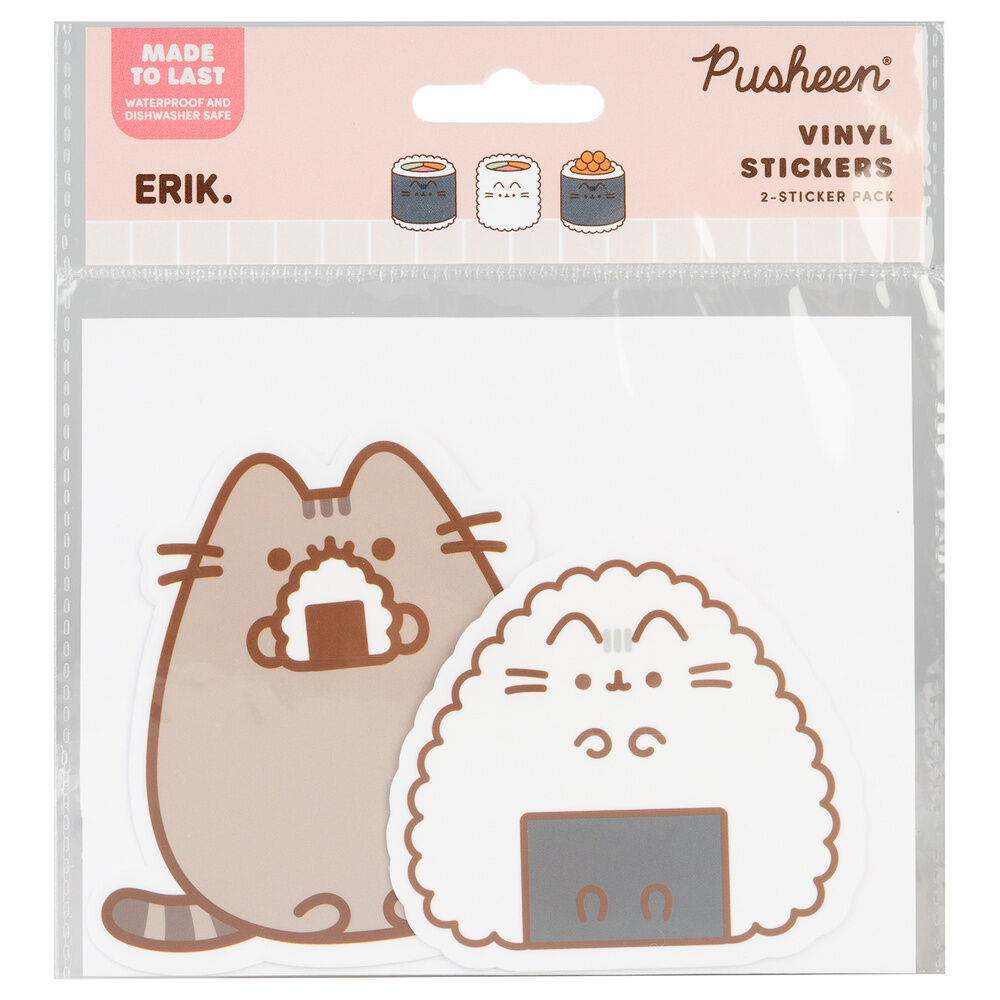 Pusheen Sushi Roll set of 2 vinyl stickers Nerdscape