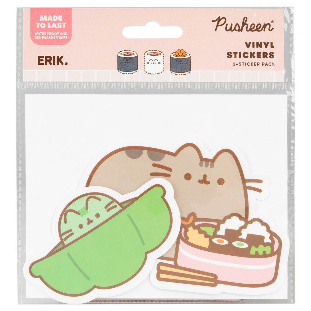Pusheen Sushi Roll set of 2 vinyl stickers
