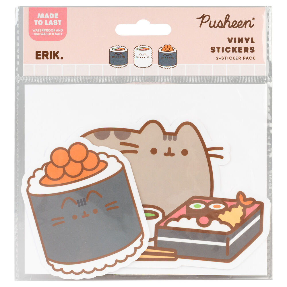 Pusheen Sushi Roll set of 2 vinyl stickers
