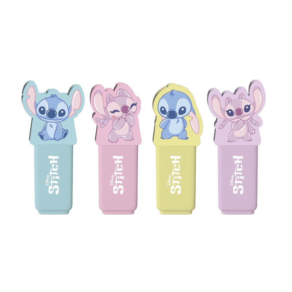 Disney Stitch set of 4 highlighters with topper