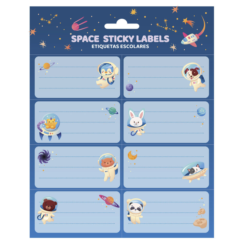 Space travel adhesive labels