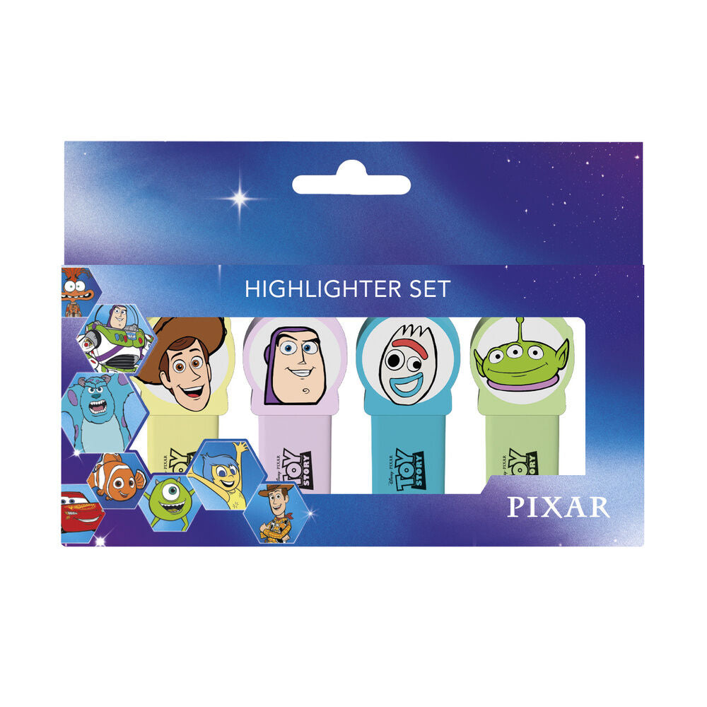 Disney Pixar Toy Story set of 4 highlighters with topper