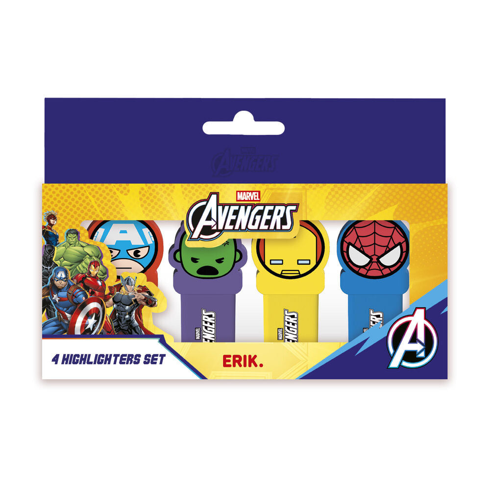 Marvel Avengers set of 4 highlighters with topper