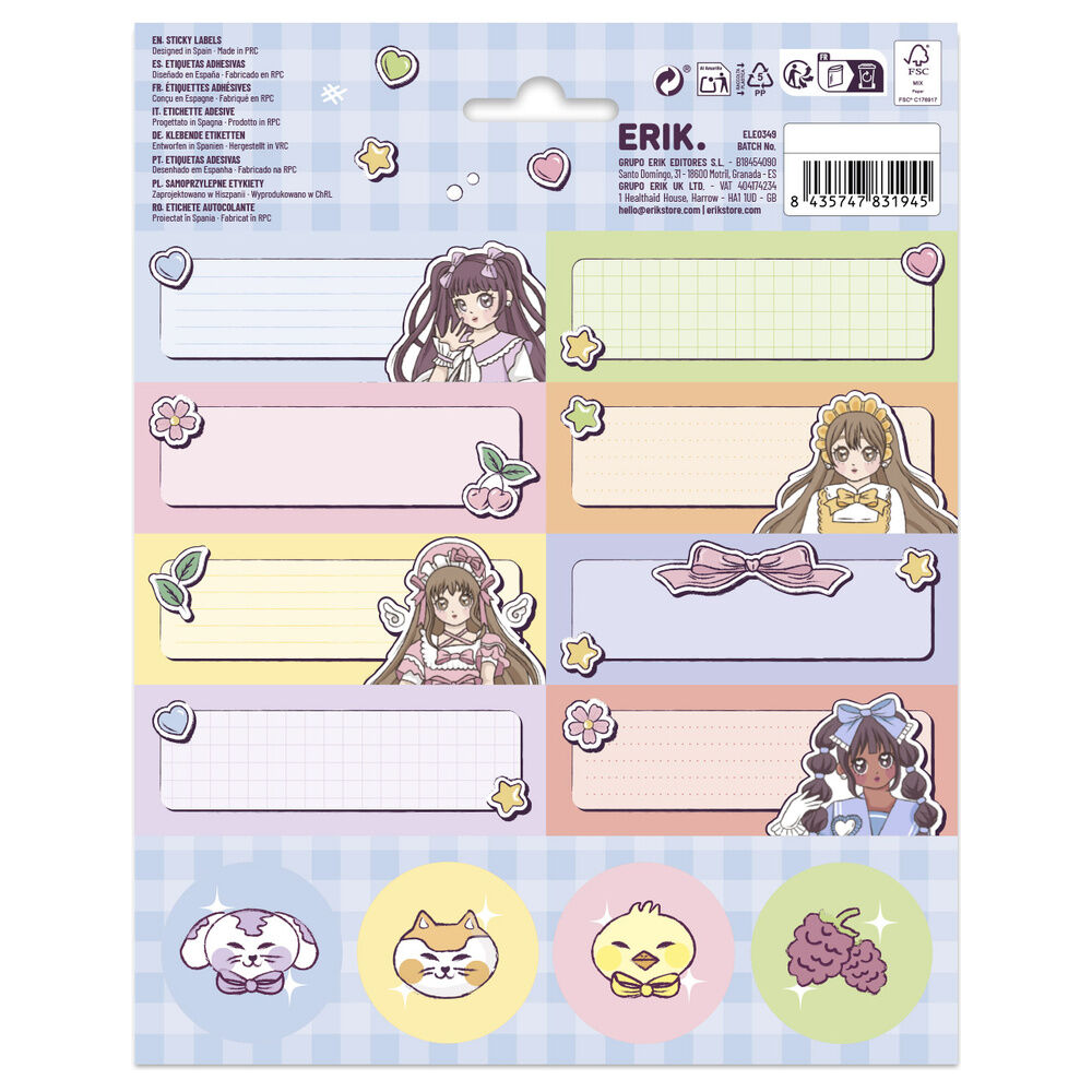 Anime trend adhesive labels Nerdscape