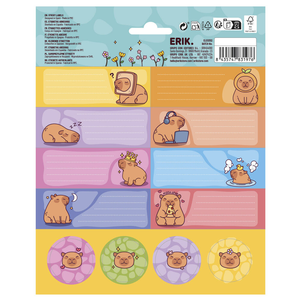Capybara adhesive labels