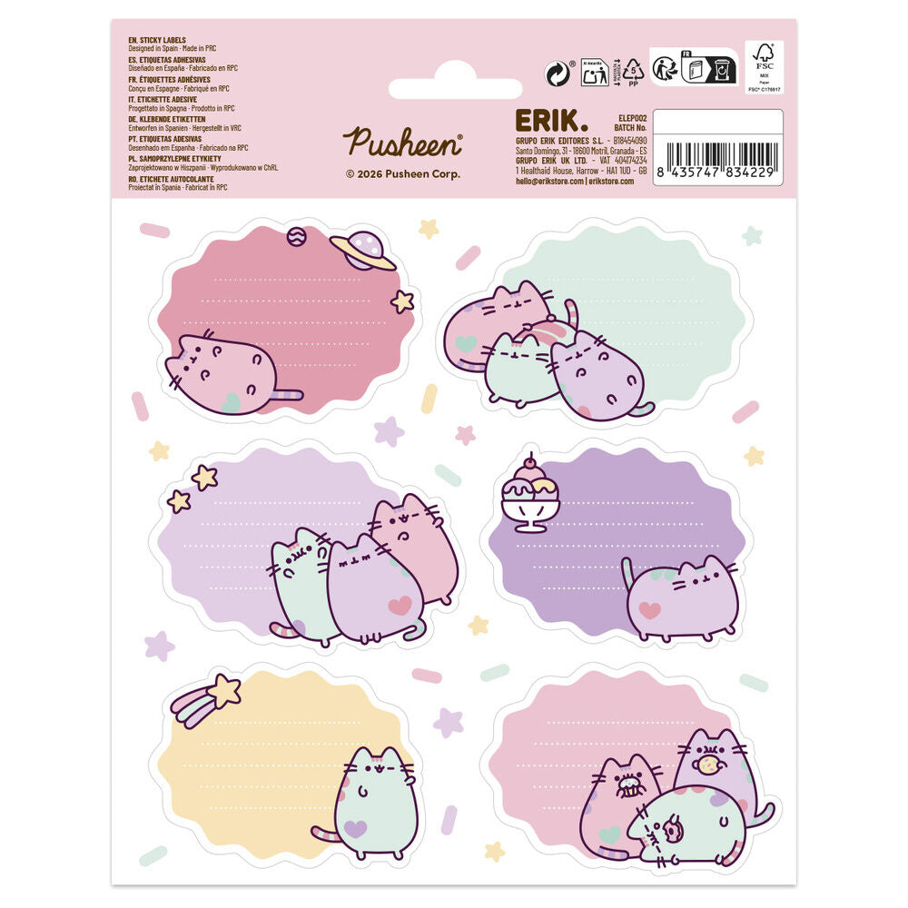 Pusheen premium adhesive labels