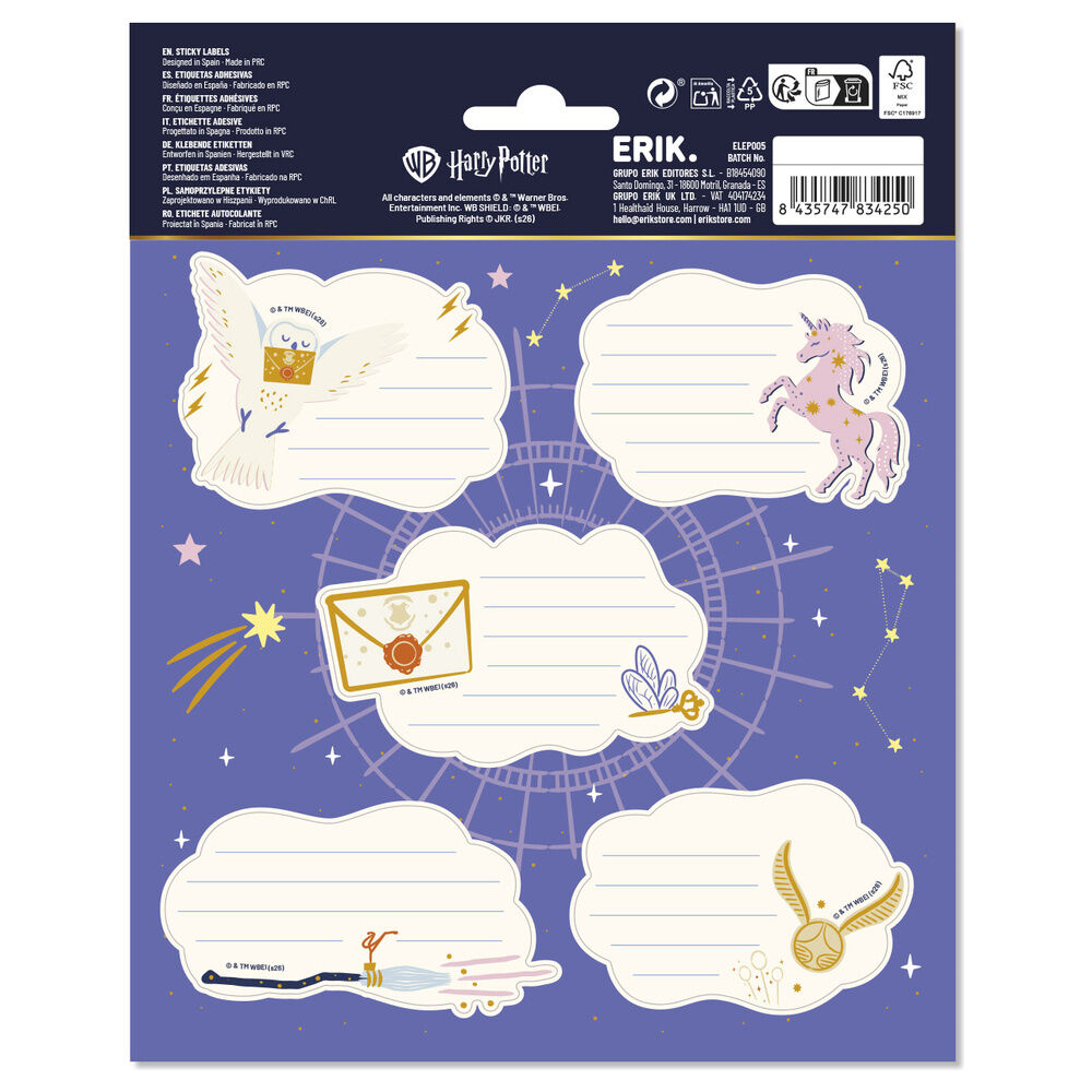 Harry Potter premium adhesive labels