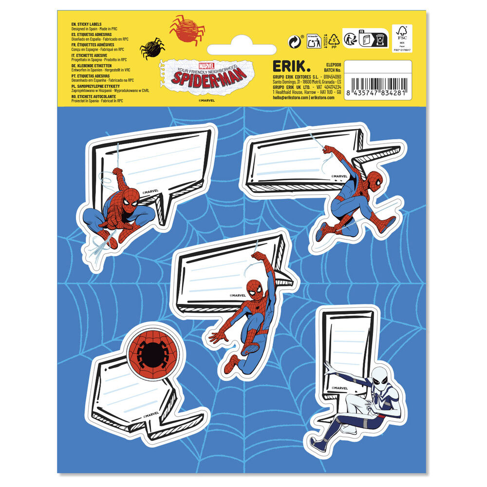Marvel Spiderman premium adhesive labels