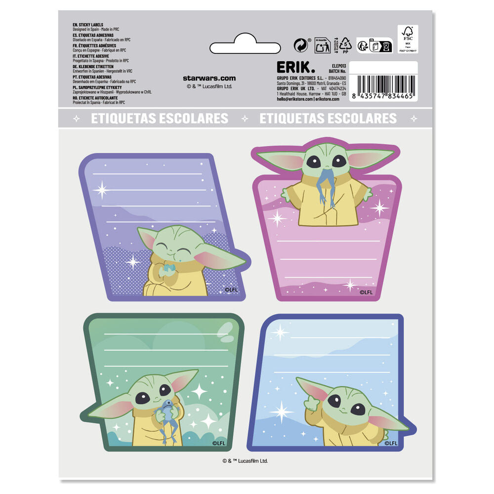 Star Wars The Mandalorian Grogu premium adhesive labels Nerdscape