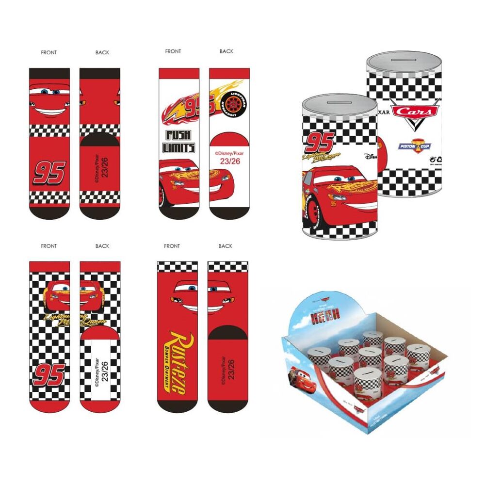 Disney Cars assorted adult 4 socks set
