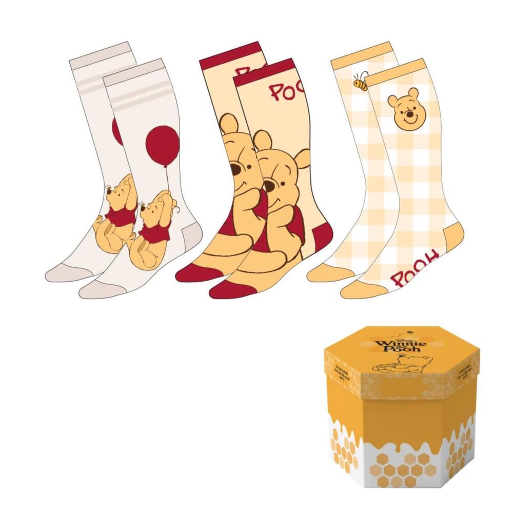 Disney Winnie the Pooh assorted adult 3 socks set