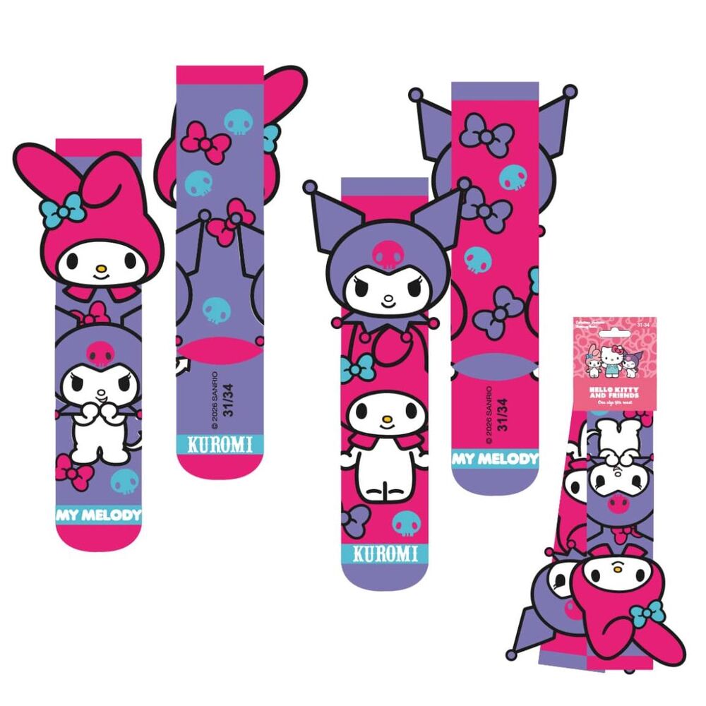 Hello Kitty Kuromi assorted socks
