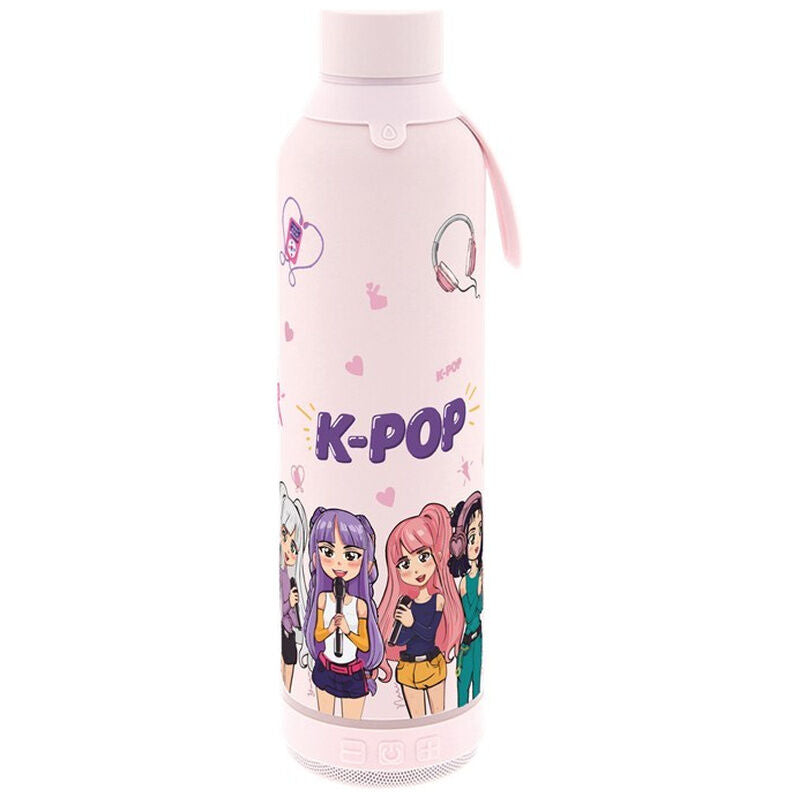 K-Pop Pink thermal bottle with speaker 600ml
